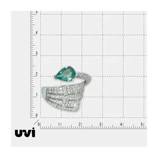 Серебряное незамкнутое кольцо с апатитом — арт. 10322-005083
