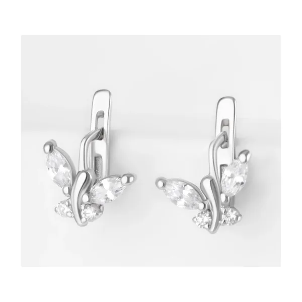 Серьги из серебра с фианитами — арт. 000-395950