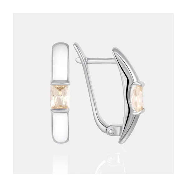 Серьги из серебра с фианитами — арт. 000-401112