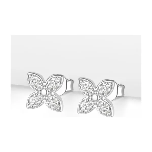Серьги гвоздики из серебра с фианитами — арт. 000-397214
