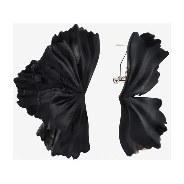 Серебристые серьги «Астры черные» Maru Jewelry Poison Drop — модель yf5b3ay — фото 3