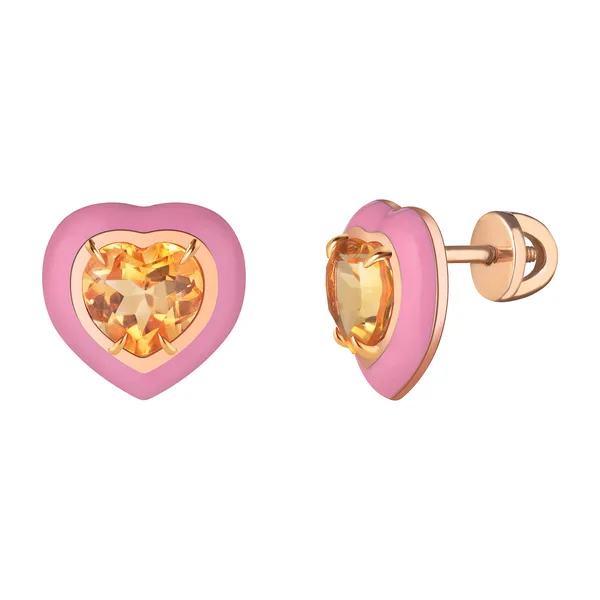 Серьги с цитрином эмаль — модель nmbw6yh