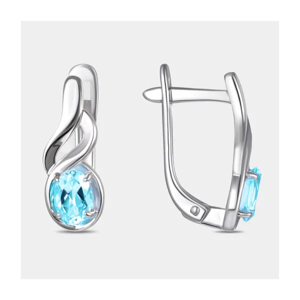 Серьги из серебра с топазами — арт. 000-397928