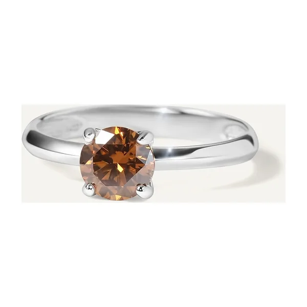 Серебряное кольцо с коричневым муассанитом