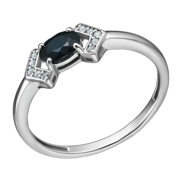 Серебряное кольцо с сапфиром