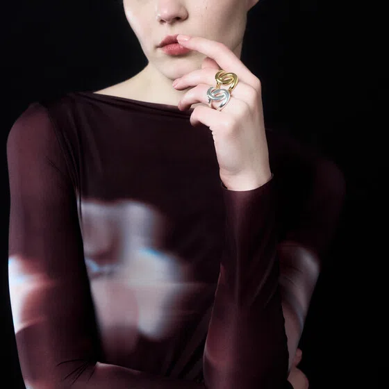 Кольцо из серебра FRIDA с черным бриллиантом LITTLE BLACK Poison Drop — модель i6wfy0u — фото 2