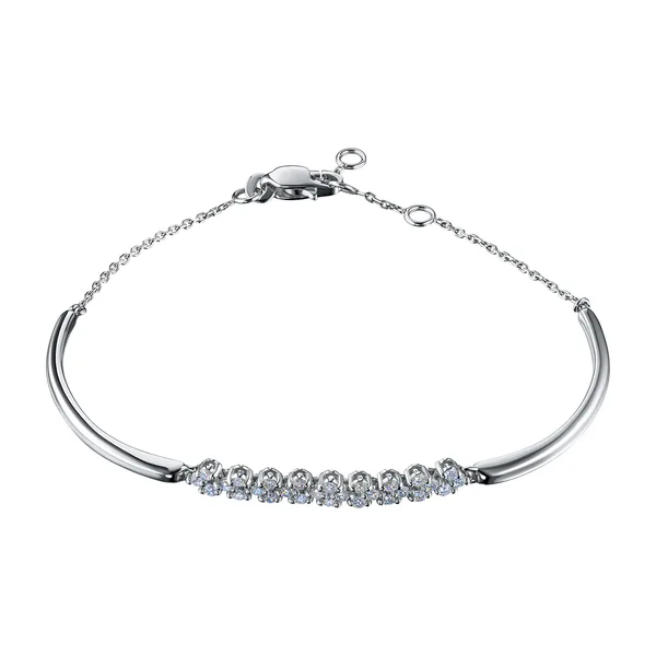 Браслет из белого золота с синтетическими алмазами