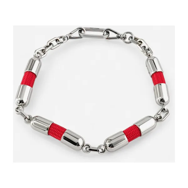 Серебристое многослойное колье Mana Neck Red — модель rduk043