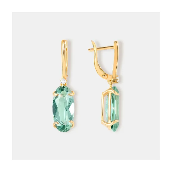 Серебряные серьги с празиолитами — арт. 10522-006724