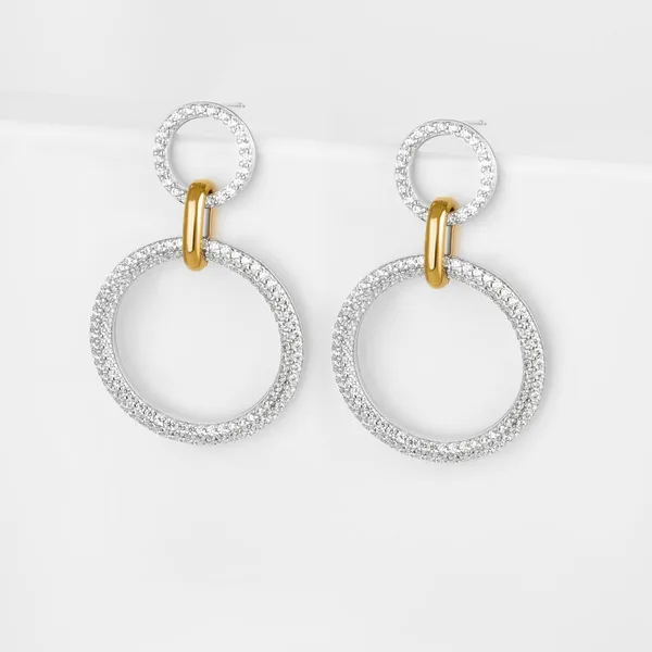 Серьги гвоздики из серебра с фианитами — арт. 000-375429