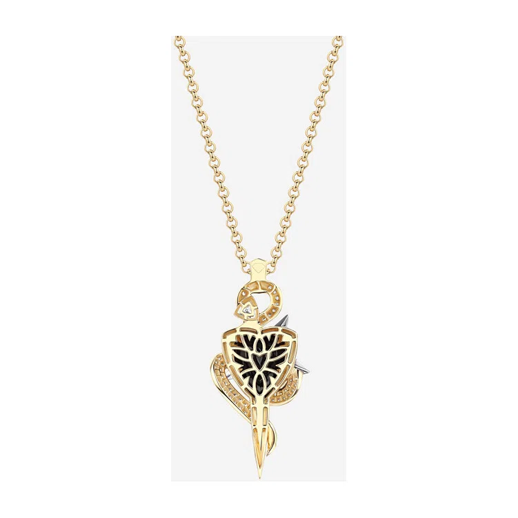 Колье из золота с сапфиром, бриллиантами и топазами COBRA JEWELRY Poison Drop — модель bf019sq — фото 3