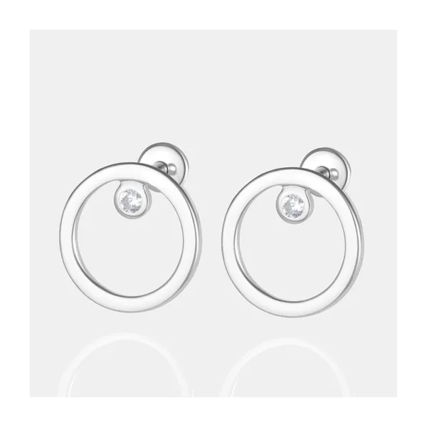 Серьги гвоздики из серебра с фианитами — арт. 000-397167