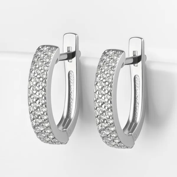 Серьги из серебра с фианитами — арт. 000-385852