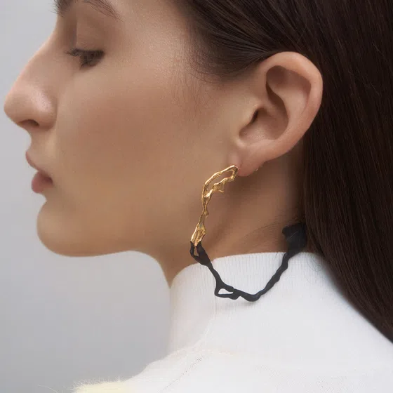 Серьги-кольца из серебра Statements Poison Drop — модель e9ezi11 — фото 2