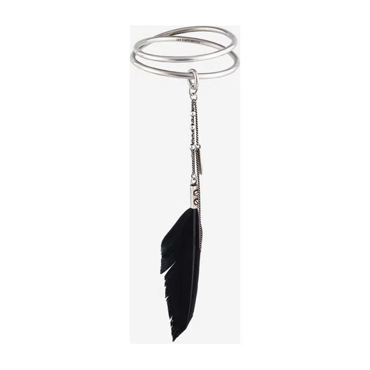 Серебристый браслет VETE с подвеской-пером Ann Demeulemeester Poison Drop — модель 1wnis1g