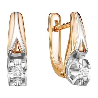 Серьги из красного золота с бриллиантами — арт. 000-320332