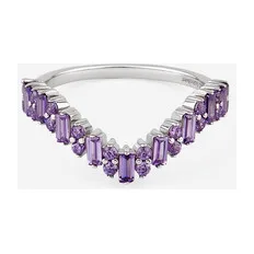 Кольцо из серебра с дорожкой из фиолетового кубического циркония — модель p7awmcw