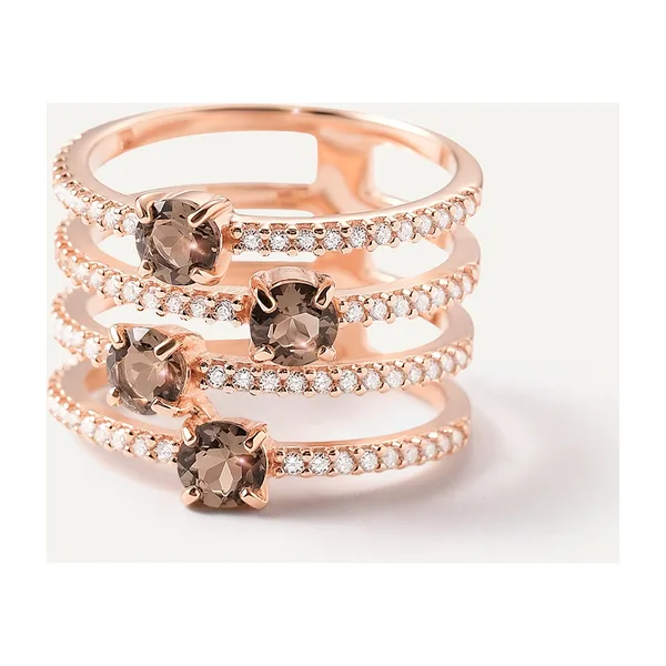 Серебряное кольцо с раухтопазами — арт. 10322-004602