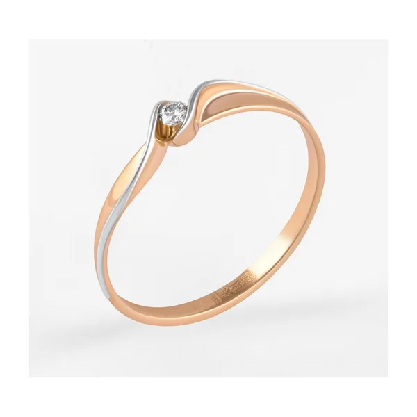 Кольцо из красного золота с бриллиантом — арт. 000-349063