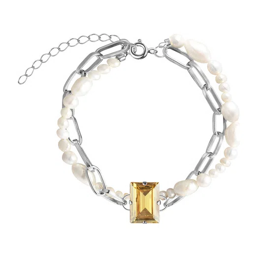 Жемчужный браслет с кристаллом, Pearly Caramel Phenomenal Studio Poison Drop — модель q28ahte — фото 3