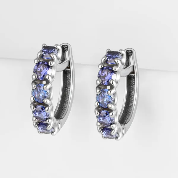 Серьги из серебра с фианитами — арт. 000-380054