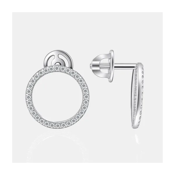 Серьги гвоздики из серебра с фианитами — арт. 000-399570