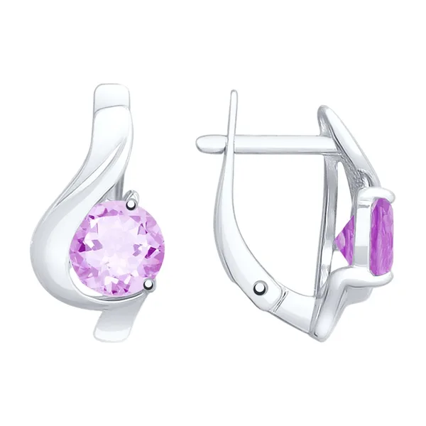 Серьги из серебра с аметистами — арт. 000-329440