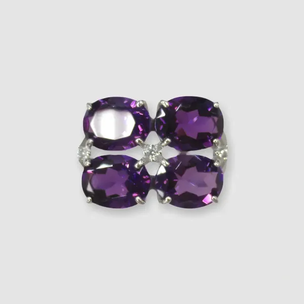 Серебряное кольцо с аметистами