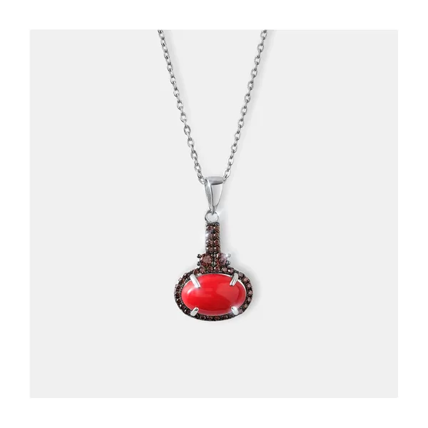Серебряная подвеска с кораллом — арт. 10422-002498