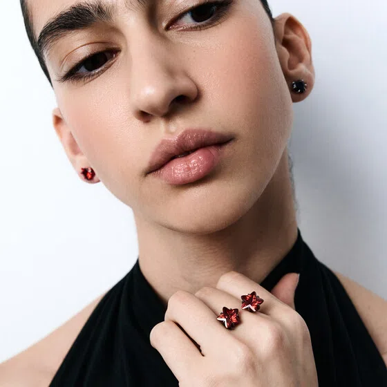 Кольцо из серебра с фианитами «Две кремлевские звезды» SOVIET MEMORIES II Dzhanelli Jewellery Poison Drop — модель h5id5m7 — фото 3