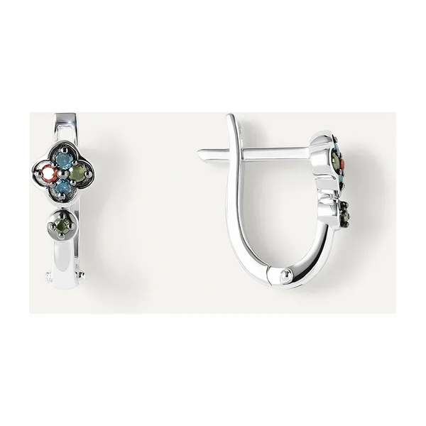 Серьги из серебра 925 пробы с бриллиантами — арт. 10521-001061