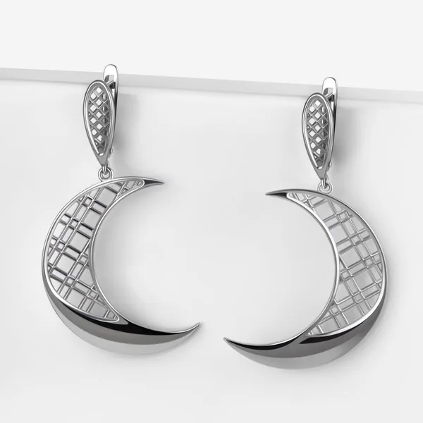 Серьги подвесные из серебра — арт. 000-385619