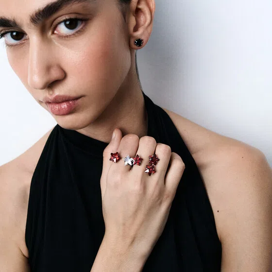 Кольцо из серебра с фианитами «Три кремлевские звезды» SOVIET MEMORIES II Dzhanelli Jewellery Poison Drop — модель q8wahke — фото 3