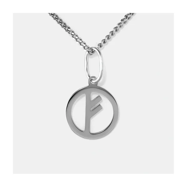 Подвеска из белого золота "Руна Феху"