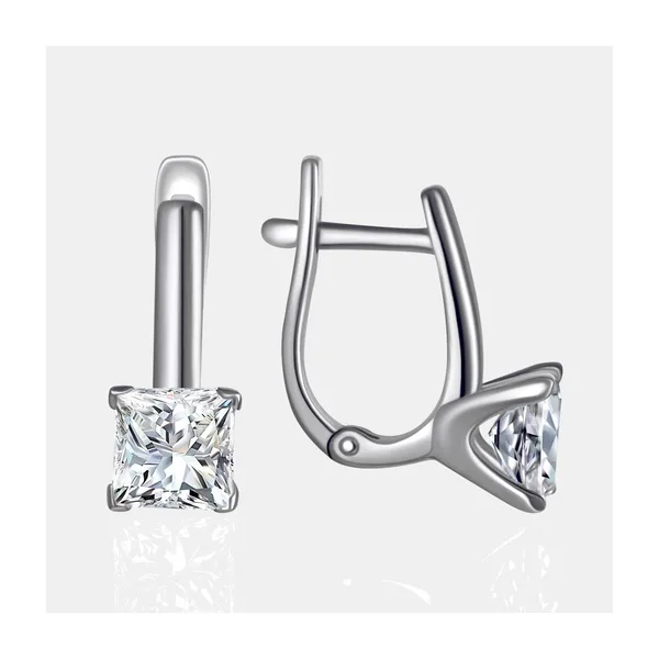 Серьги из серебра с фианитами — арт. 000-399425