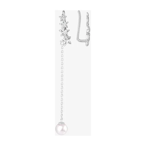 Серьги из серебра с жемчугом синтетическим — арт. 000-400087