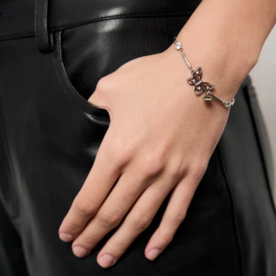 Серебристый браслет с бабочкой с кристаллами CHAKRA Brosway Poison Drop — модель n323eua